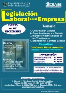 Afiche Legislacion Laboral UCSS CEASE