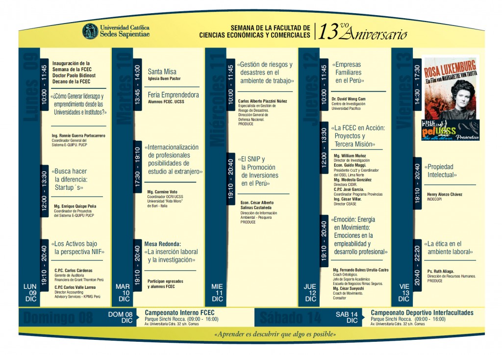 Semana de la Facultad de CIENCIAS ECONÓMICAS y COMERCIALES 2013 - CampUCSS